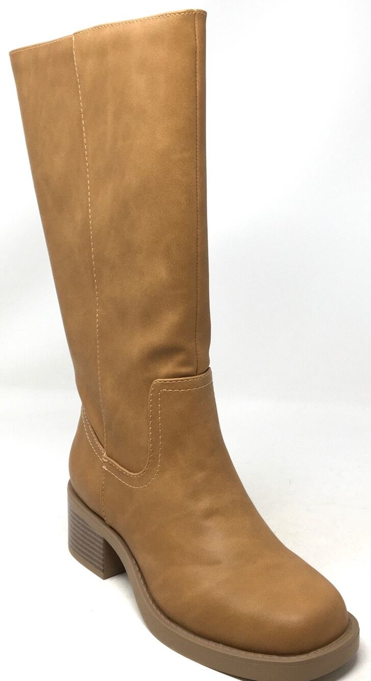 Soda Belvin-S Women's Size 6 Natural Square Toe Platform Mid-Calf Tall Boot